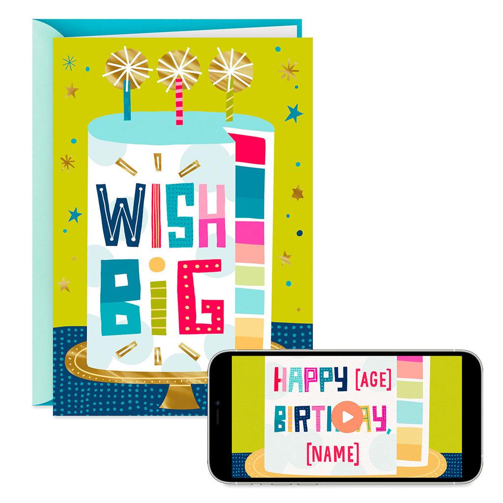 Hallmark  Wish Big Cake Video Greeting Birthday Card