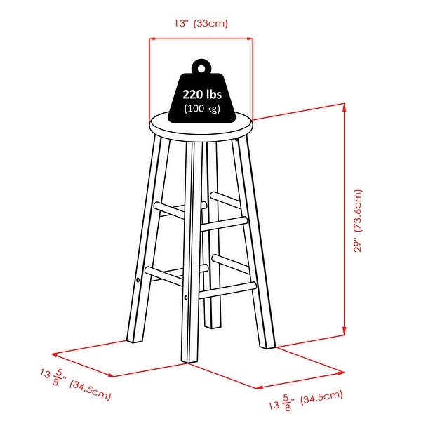 Element 2-Pc Bar Stool Set - 13.58 x 13.58 x 28.98 inches