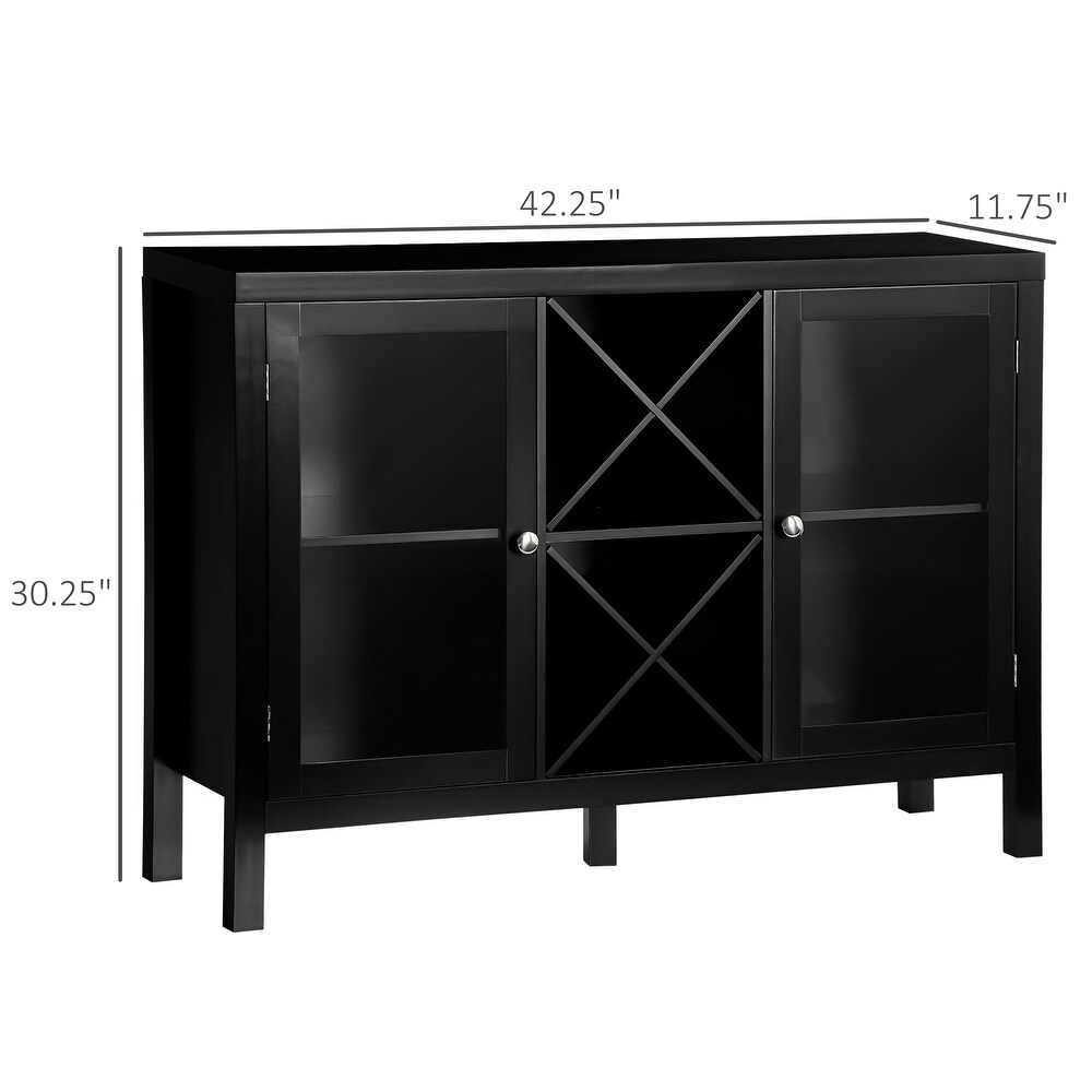 HOMCOM Modern Kitchen Sideboard  Buffet Table with Removable Wine Rack