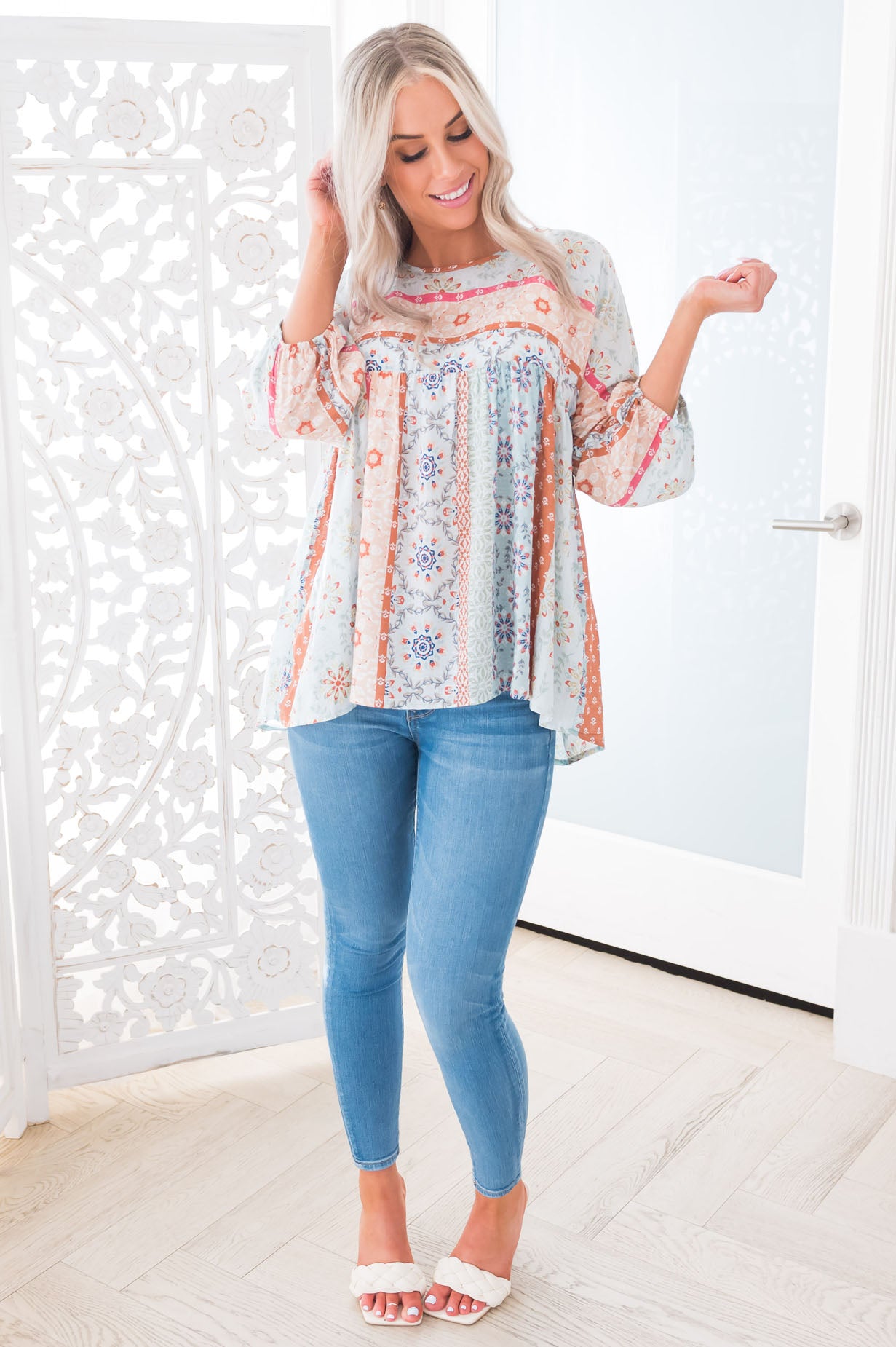 Just Fine By Me Modest Blouse