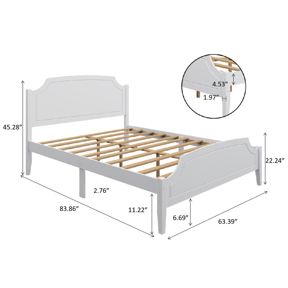 White Contemporary Roman Style Solid Wood Bed