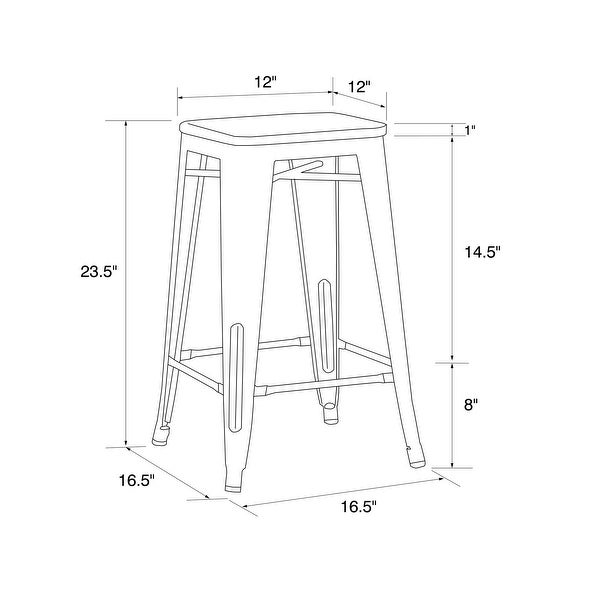 Avenue Greene Filipa 24-inch Metal Stackable Counter Stool with Wood Seat (Set of 2)