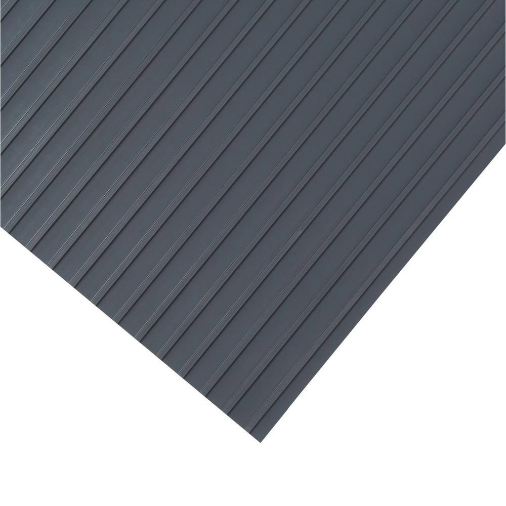 G-Floor Rib 7.5 ft x 17 ft Slate Grey Vinyl Garage Flooring Cover and Protector GF55RB717SG