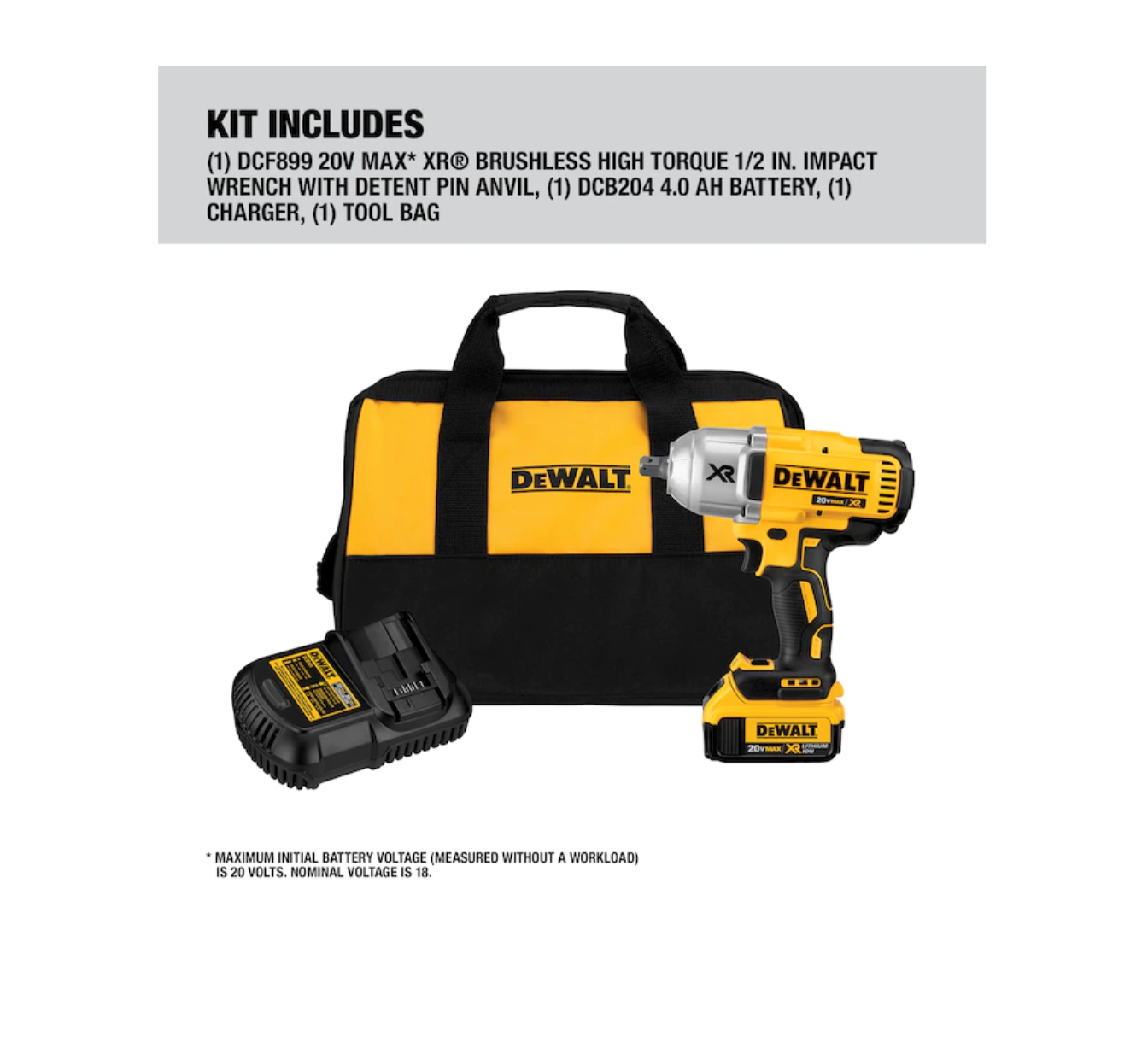 DEWALT DCF899M1 Xr 20-volt Max Variable Speed Brushless 1/2-in Drive Cordless Impact Wrench