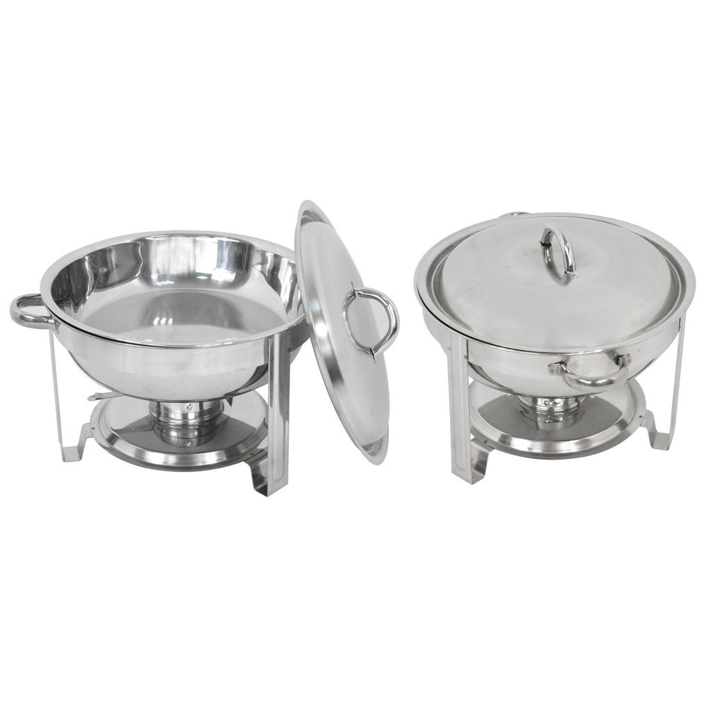 ZENY 2 Pack Chafing Dish Set， Buffet Catering， Stainless Steel Food Warmer， Round