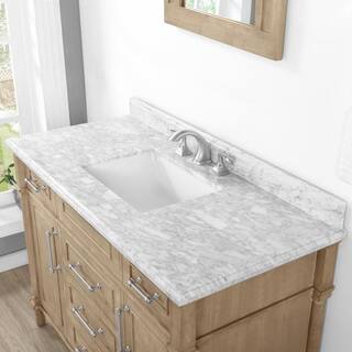 Home Decorators Collection Aberdeen 48 in. W x 22 in D x 34.5 in. H Bath Vanity in Antique Oak with White Carrara Marble Top Aberdeen 48AO