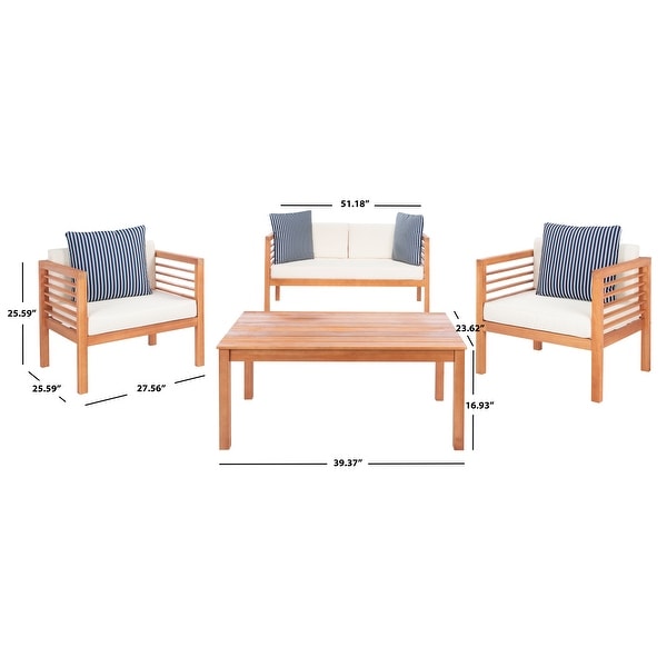 SAFAVIEH Outdoor Living Alda 4piece Set with Accent Pillows