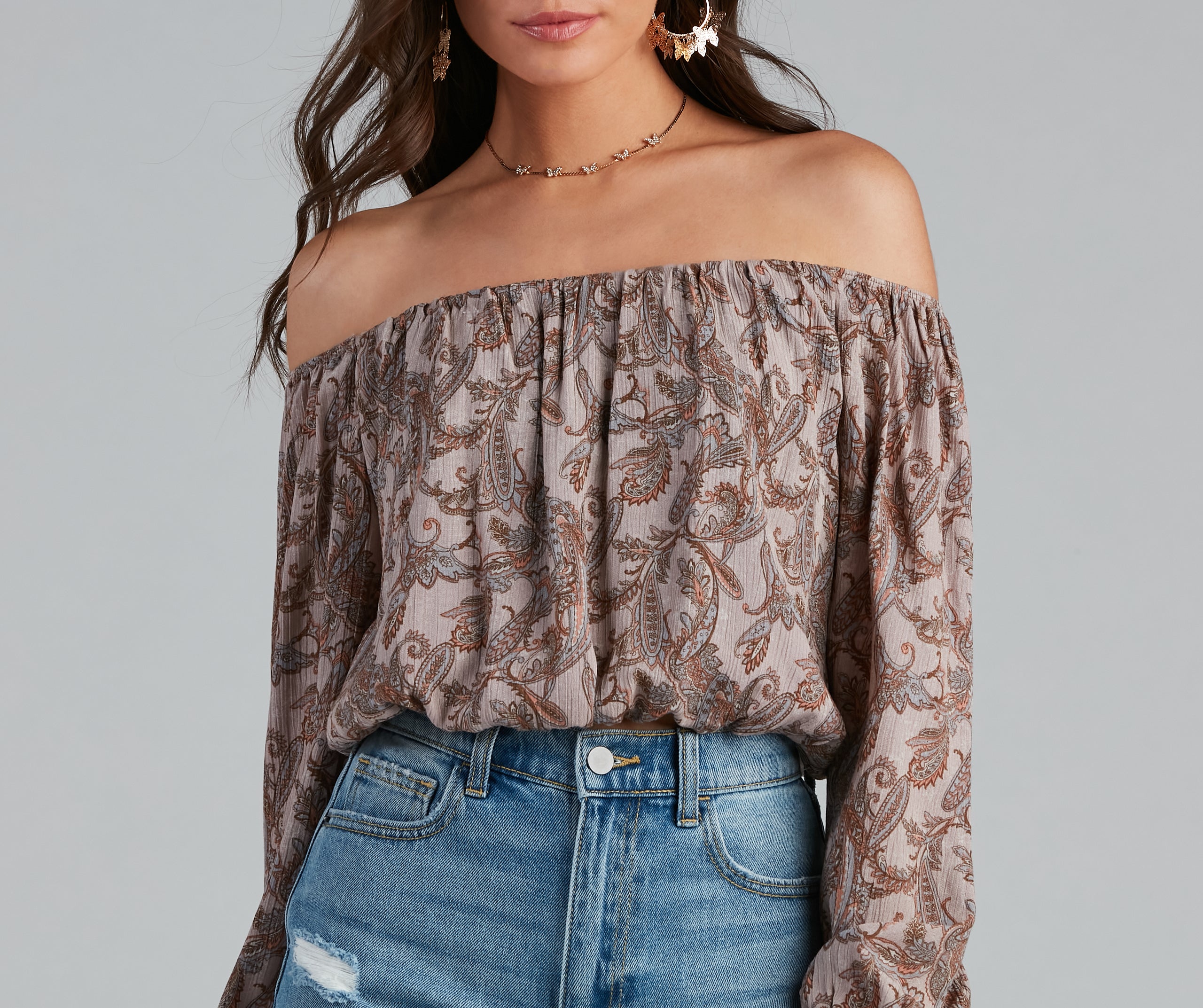 Effortless Beauty Boho Cropped Blouse