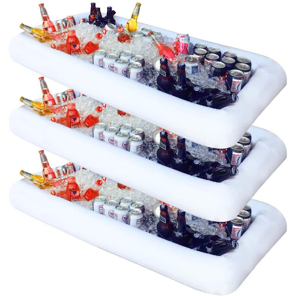 Novelty Place 24 in. Inflatable Ice Serving Buffet Bar Salad Food and Drinks Tray for Party Picnic and Camping (3-Pack) NP.InflatableBar.3PC