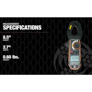 Southwire 400 Amp ACDC Clamp Meter with True RMS Built-In NCV Worklight and Third-Hand Test Probe Holder 65031840