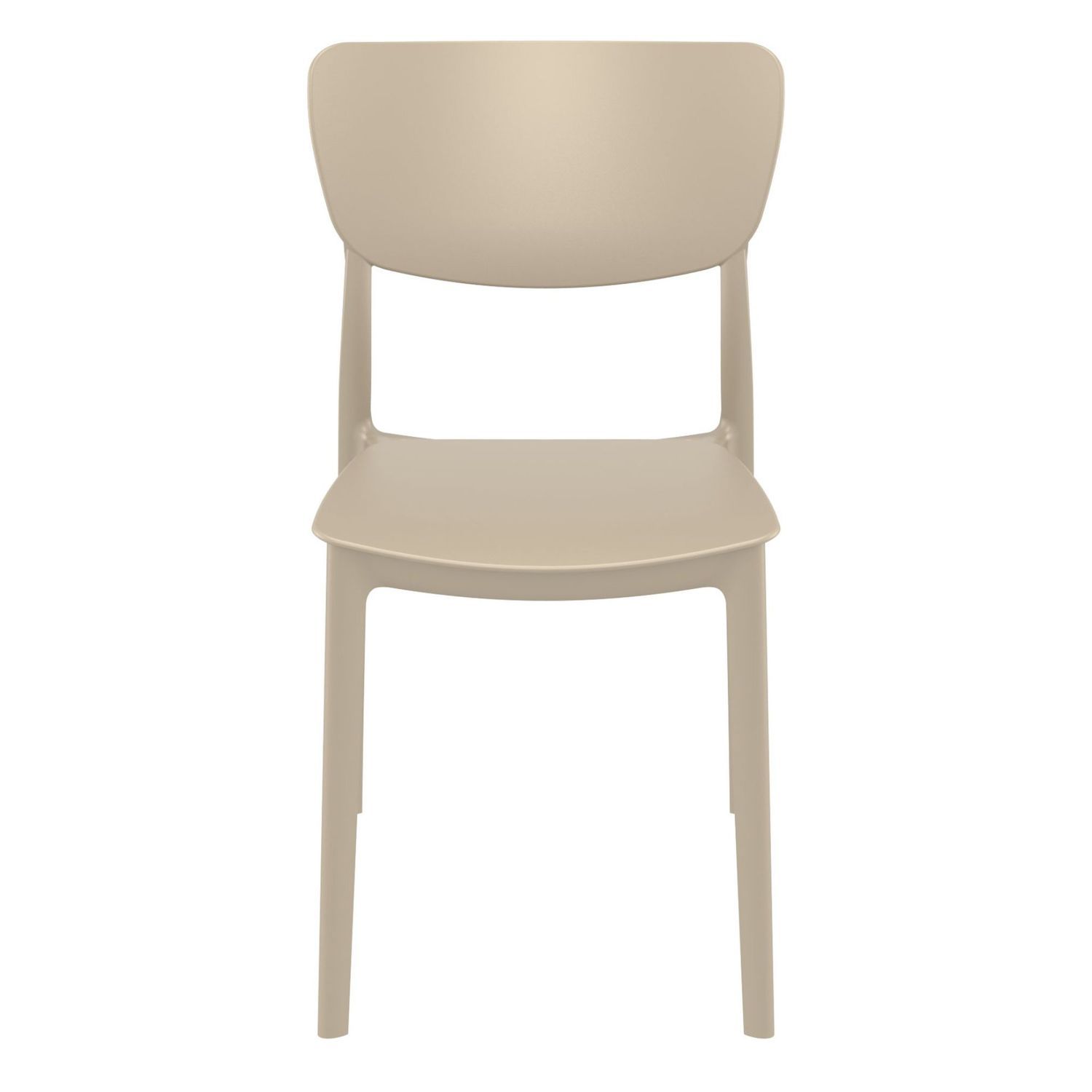 33 Taupe Brown Solid Stackable Patio Dining Chair