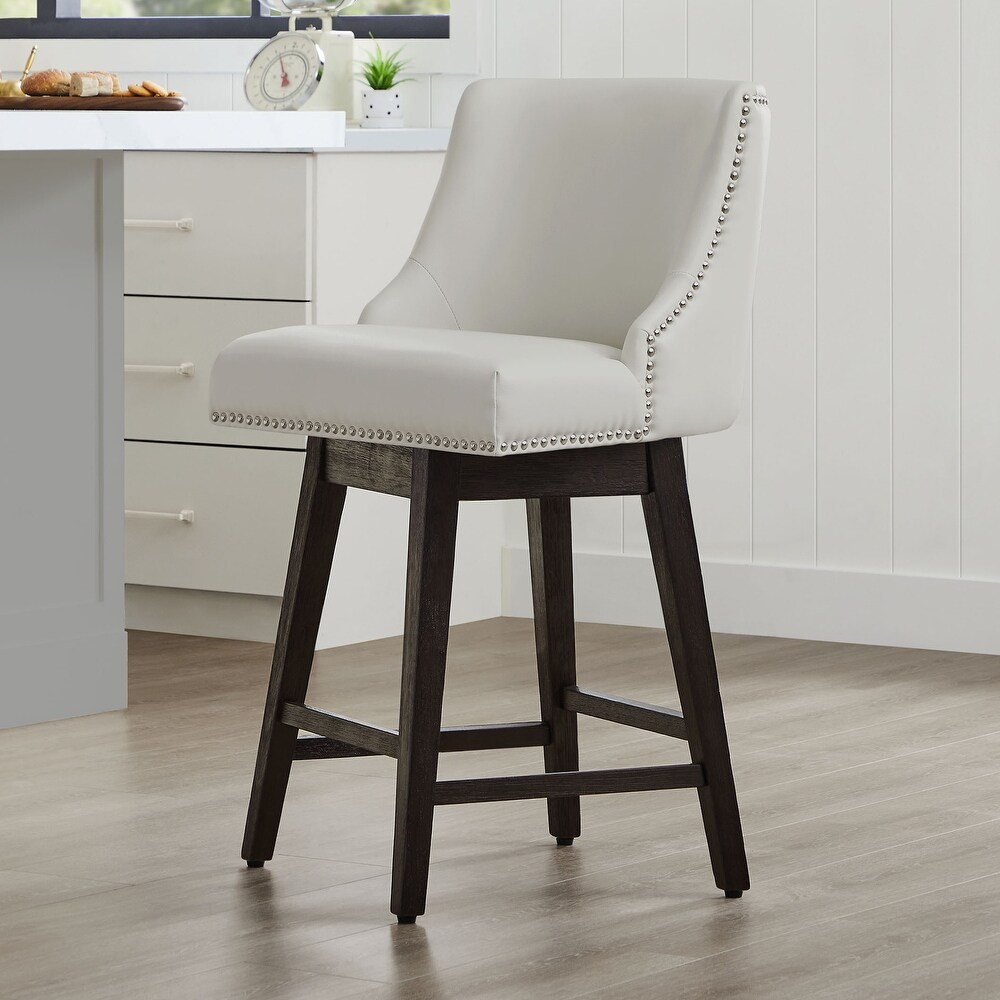 Ellie Upholstered Counter Height Swivel Barstools Single