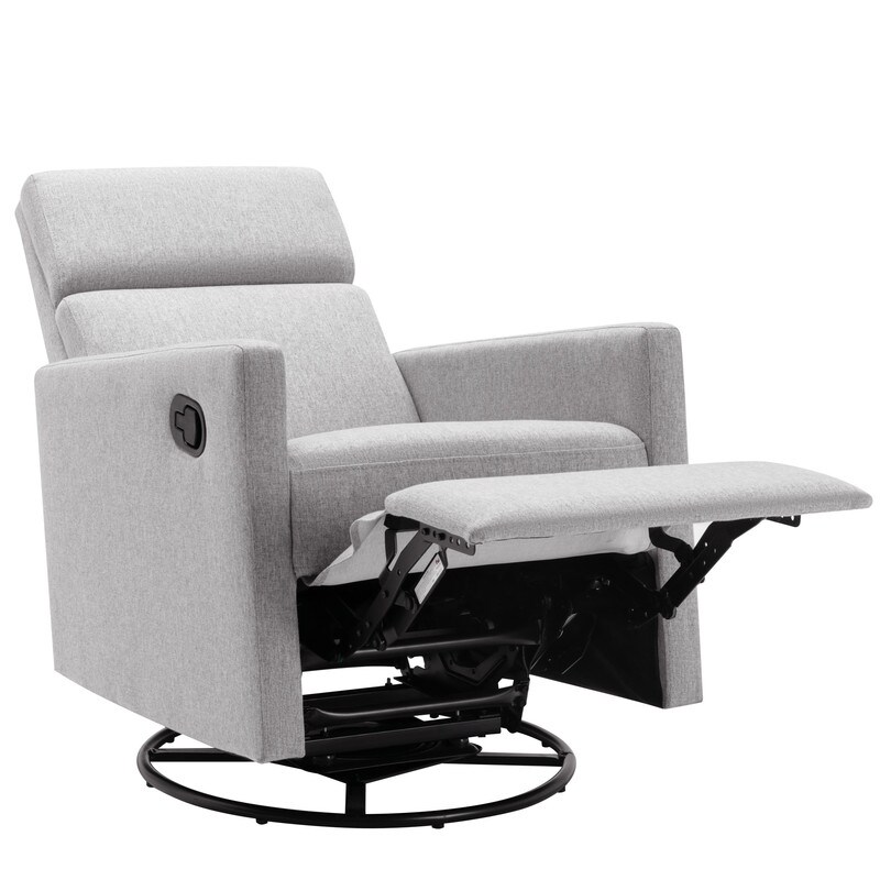 Linen Rocker Plush Seating Glider Swivel Recliner Chair