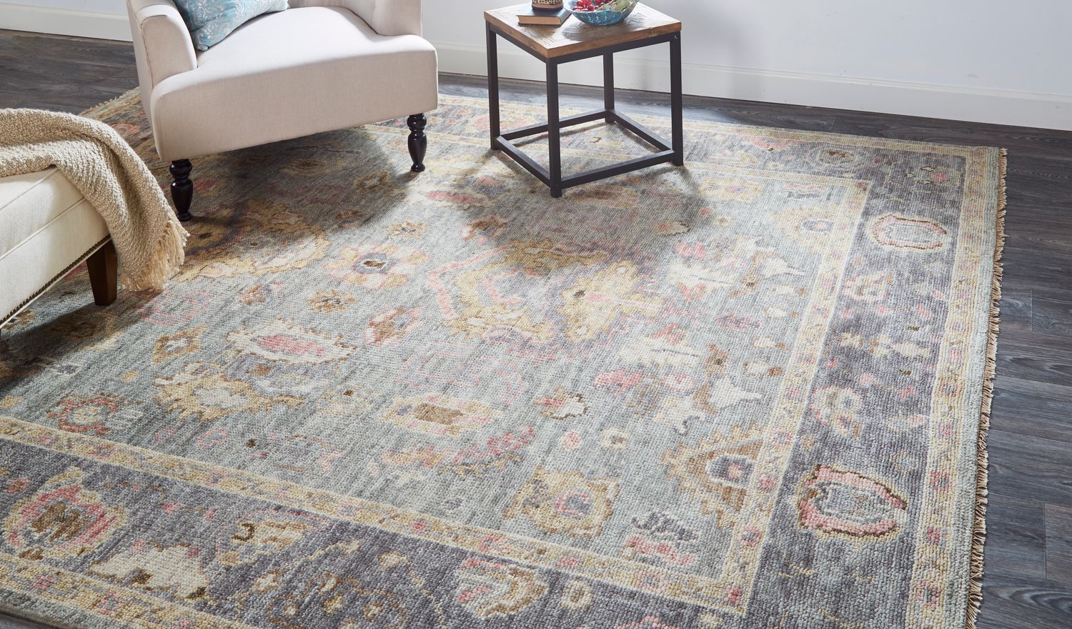 Irie Hand Knotted Gray Rug by BD Fine