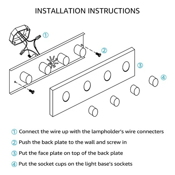 4-Light Silver Bathroom Vanity Light Wall Sconce for Dressing Rooms, Makeup Mirrors, Showcases