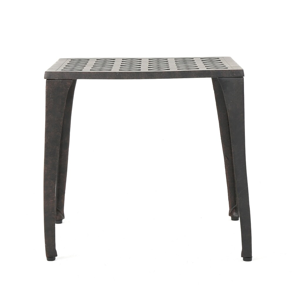 Kai Outdoor 18 inch Square Aluminum Side Table by Christopher Knight Home