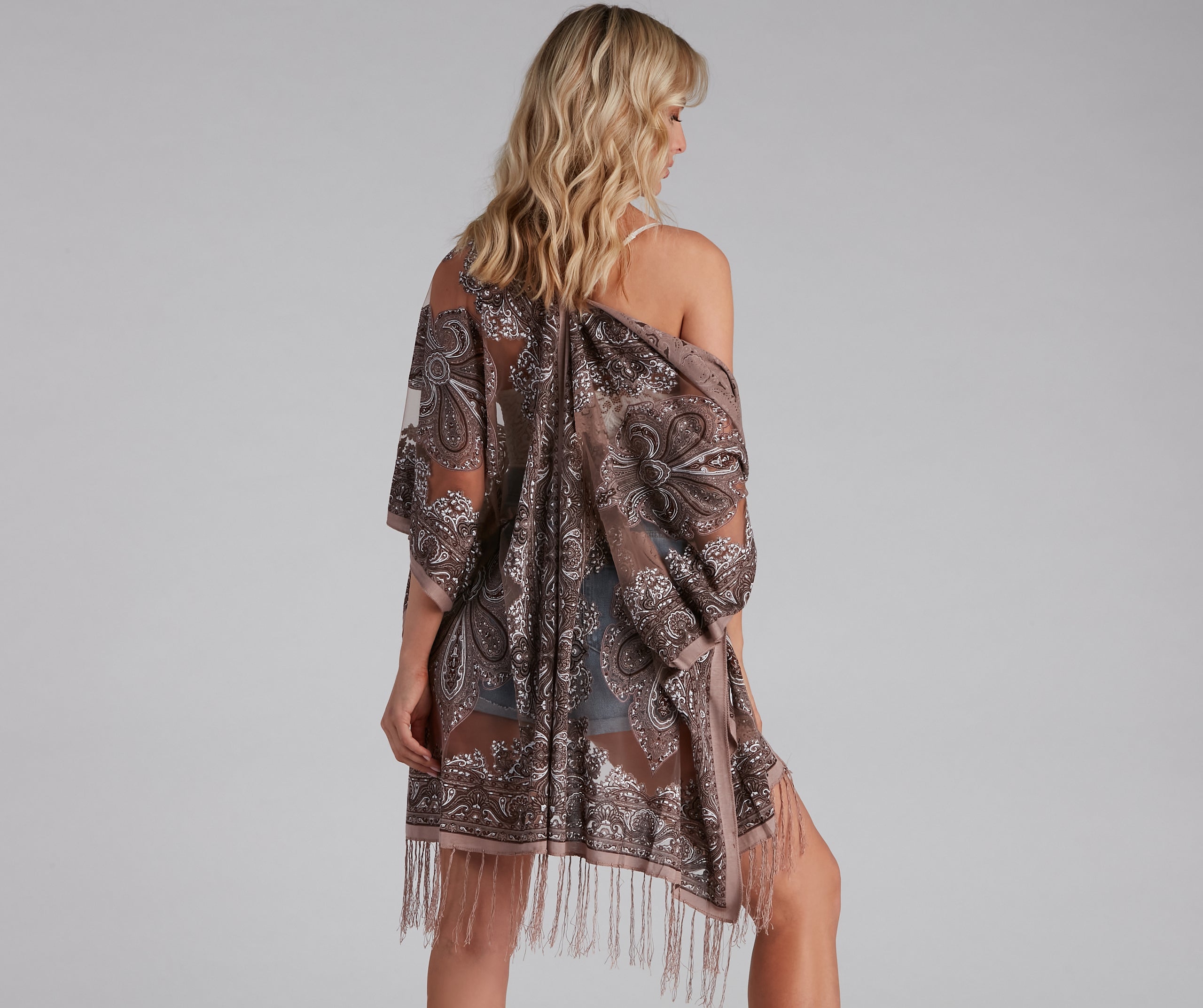 Bohemian Burnout Fringe Kimono