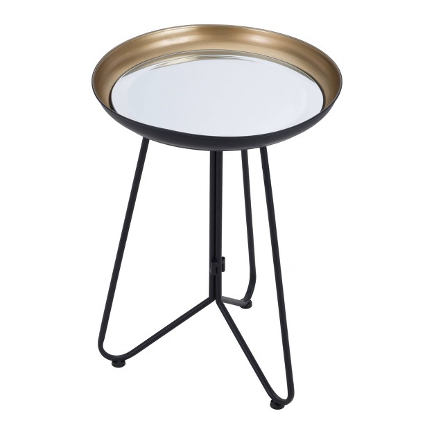 Flint Accent Table Gold black Zm Home