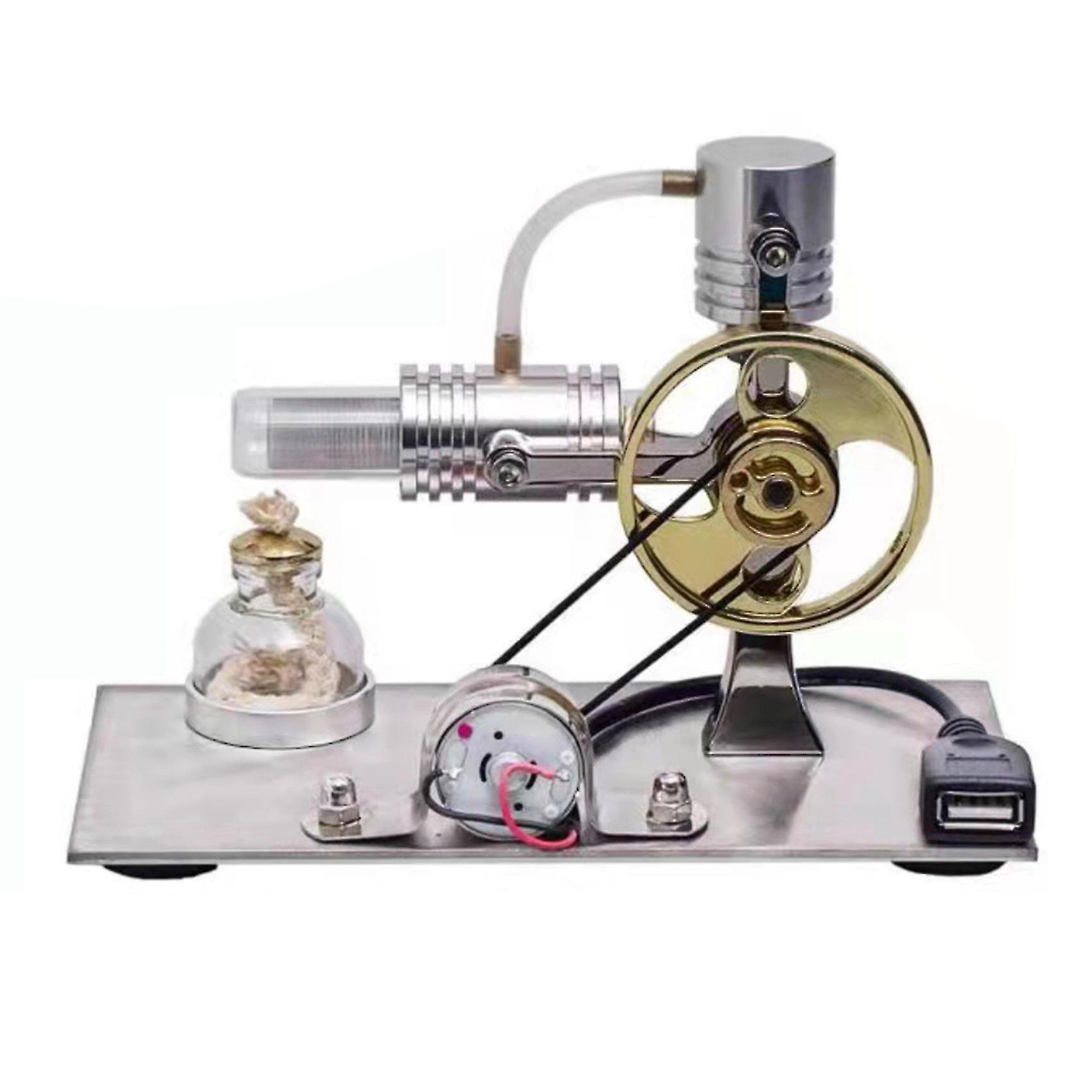 L-shape Stirling Engine Model With Usb Connector And Night Light，stirling Engine Model Educational