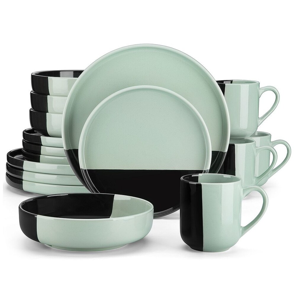 vancasso 16 Piece Overlap Glaze Dinnerware Set  Service for 4