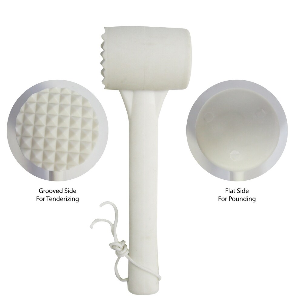 Bene Casa plastic meat tenderizer  10 inch long meat tenderizer  smooth and textured tenderizer. Easy grip  easy clean