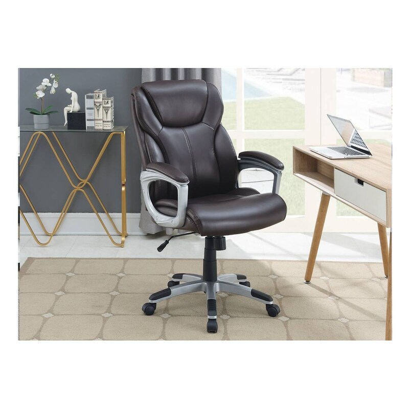 Office High Back Leather Chair Ergonomic Height Adjustable Desk Chair Executive Conference Task Chair with Lumbar Support