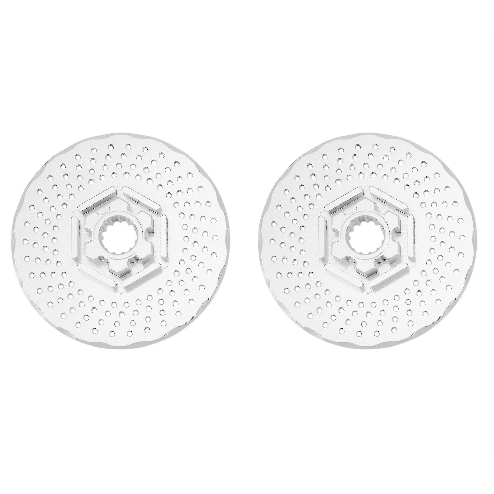 2pcs Metal Rear Wheel Brake Disc Hex Adapter Compatible With Traxxas，silver