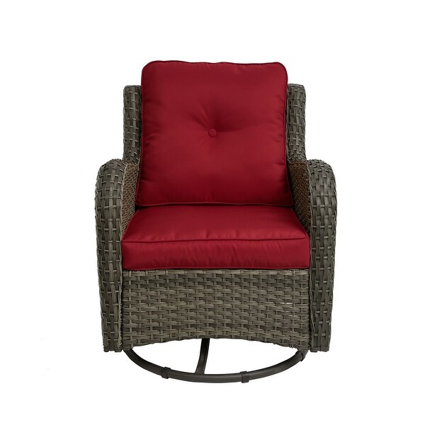 Outdoor Rattan Swivel Gliders Rocking Chair