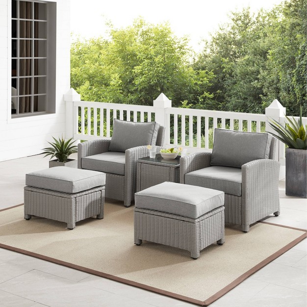 Crosley 5pc Bradenton Wicker Outdoor Patio Seating Set