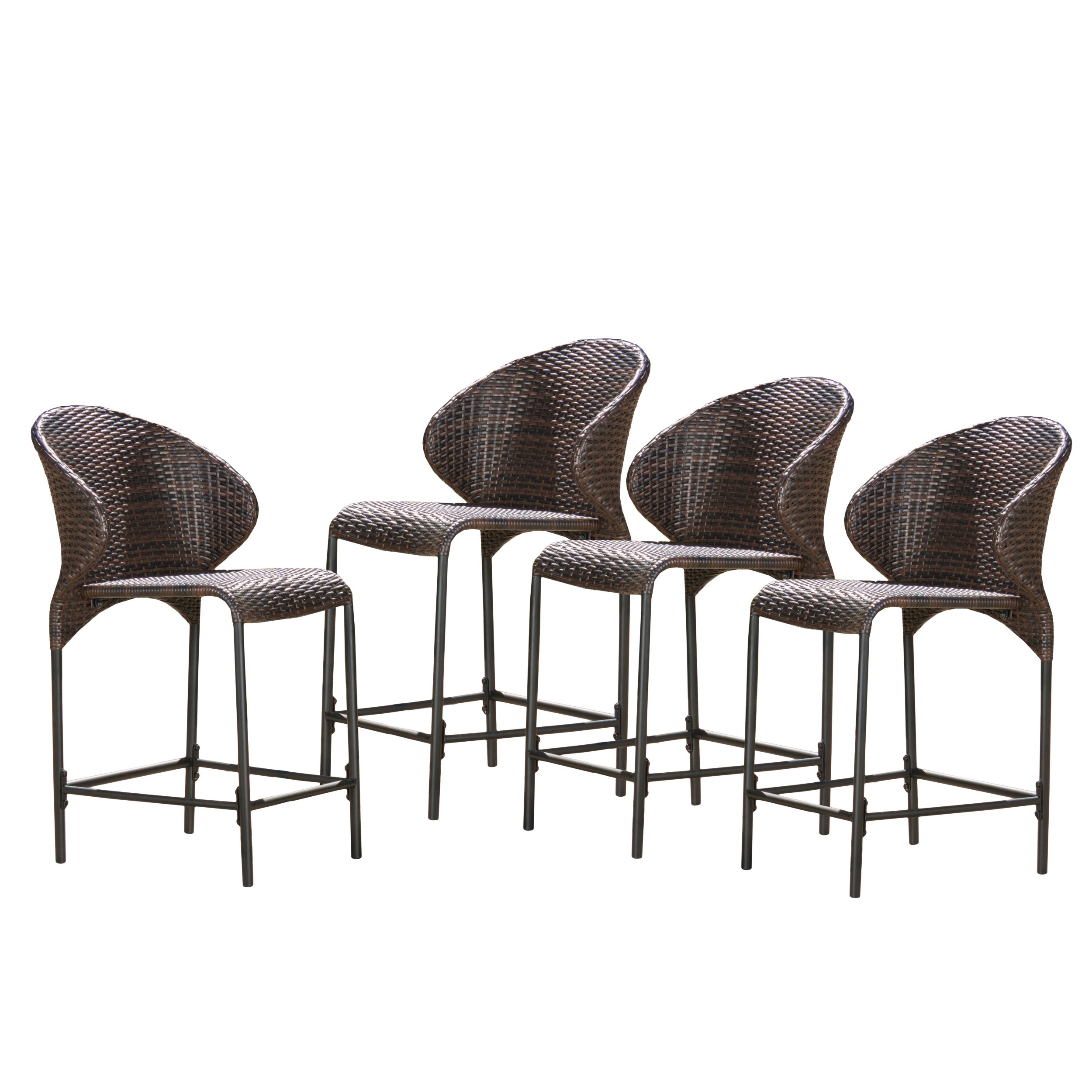 Bennett Multi-brown Wicker Counter Stool (Set of 4)