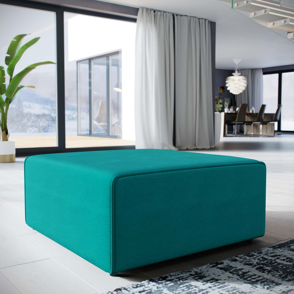 Mingle Upholstered Fabric Ottoman   Contemporary   Footstools And Ottomans   by Simple Relax  Houzz