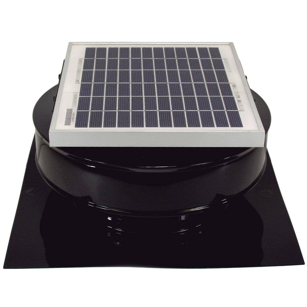 Active Ventilation 365 CFM Black Powder Coated 5-Watt Solar Powered Roof Mounted Exhaust Attic Fan RBSF-8-BL