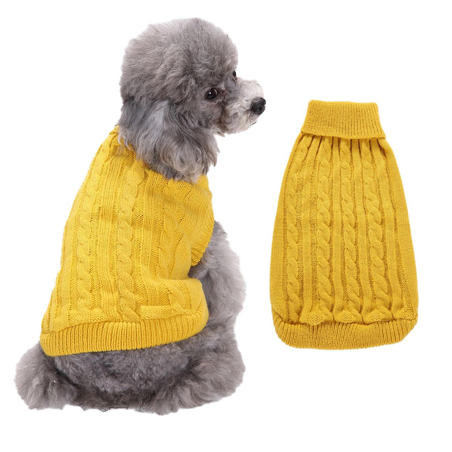 Dog Sweater， Warm Pet Sweaters Dogs Large Dogs， Cute Knitted Classic Cat Sweater Dog Clothes Coat For Girls Boys Dog Puppy Cat(medium，yellow)