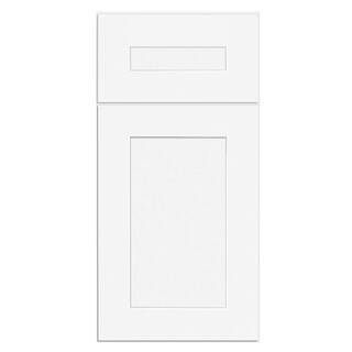 Home Decorators Collection Newport Assembled 15x34.5x24 in. Plywood Shaker Base Kitchen Cabinet Left 2 rollouts Soft Close in Painted Pacific White B15L-2T-NPW