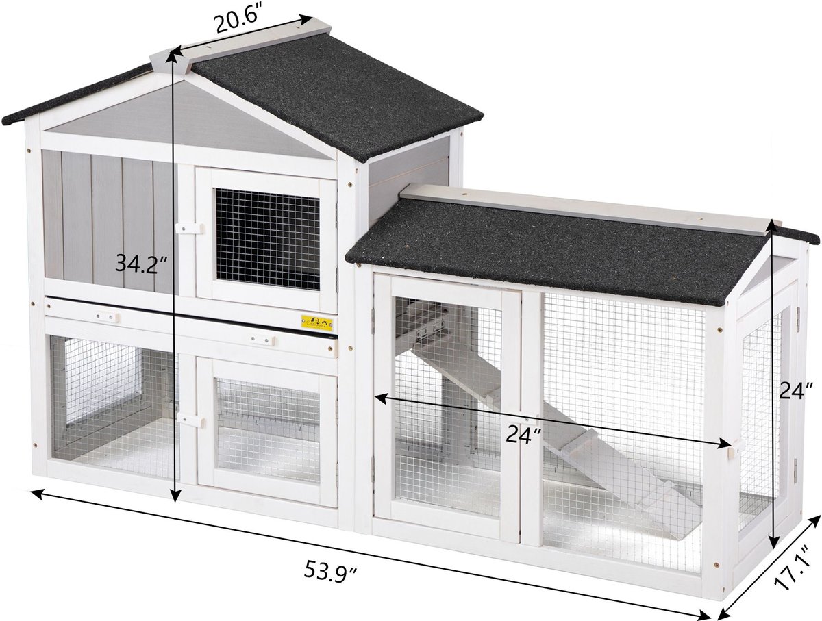 Coziwow by Jaxpety 2-Tier Wood Rabbit Hutch Outdoor Small Animal Cage