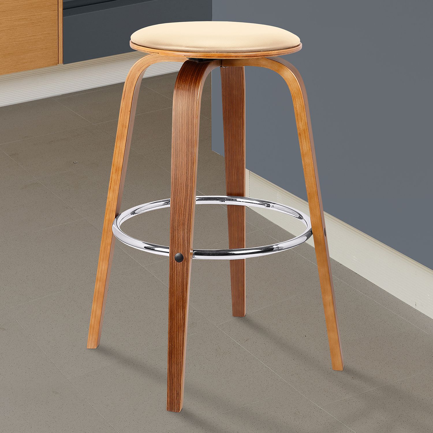 Armen Living Harbor Mid-Century Modern Swivel Counter Stool