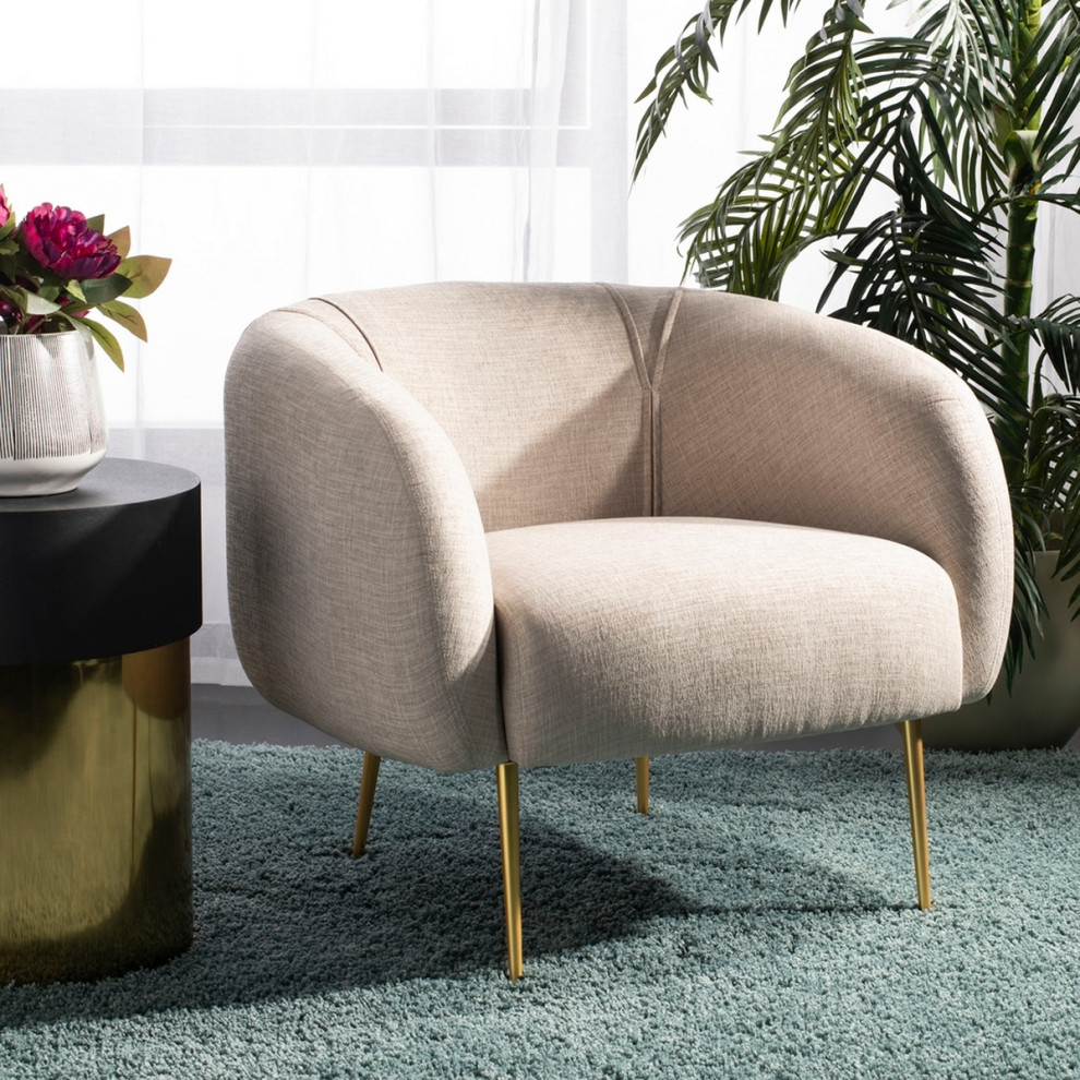 Natal Poly Blend Accent Chair Oatmeal   Midcentury   Armchairs And Accent Chairs   by Love Sofa  Houzz