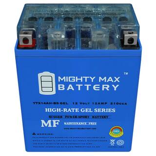 MIGHTY MAX BATTERY 12-Volt 12 Ah 210 CCA GEL Rechargeable Sealed Lead Acid (SLA) Motorcycle Battery YTX14AHGEL