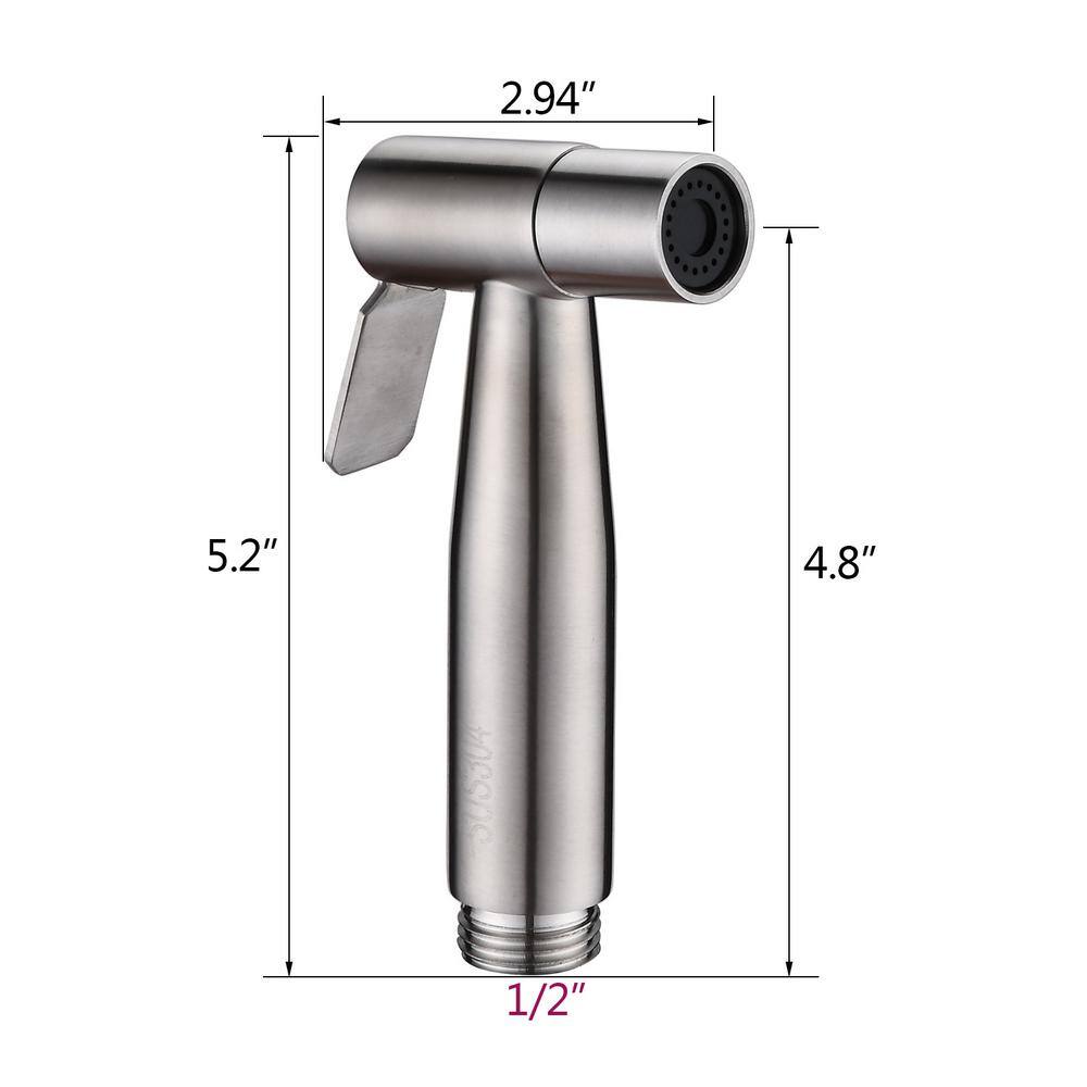 Amucolo Bidet Sprayer for Toilet Handheld Sprayer Kit Hand Held Bidet Cloth Diaper Sprayer Set in Brushed Nickel YeaD-CYD0-Y7P