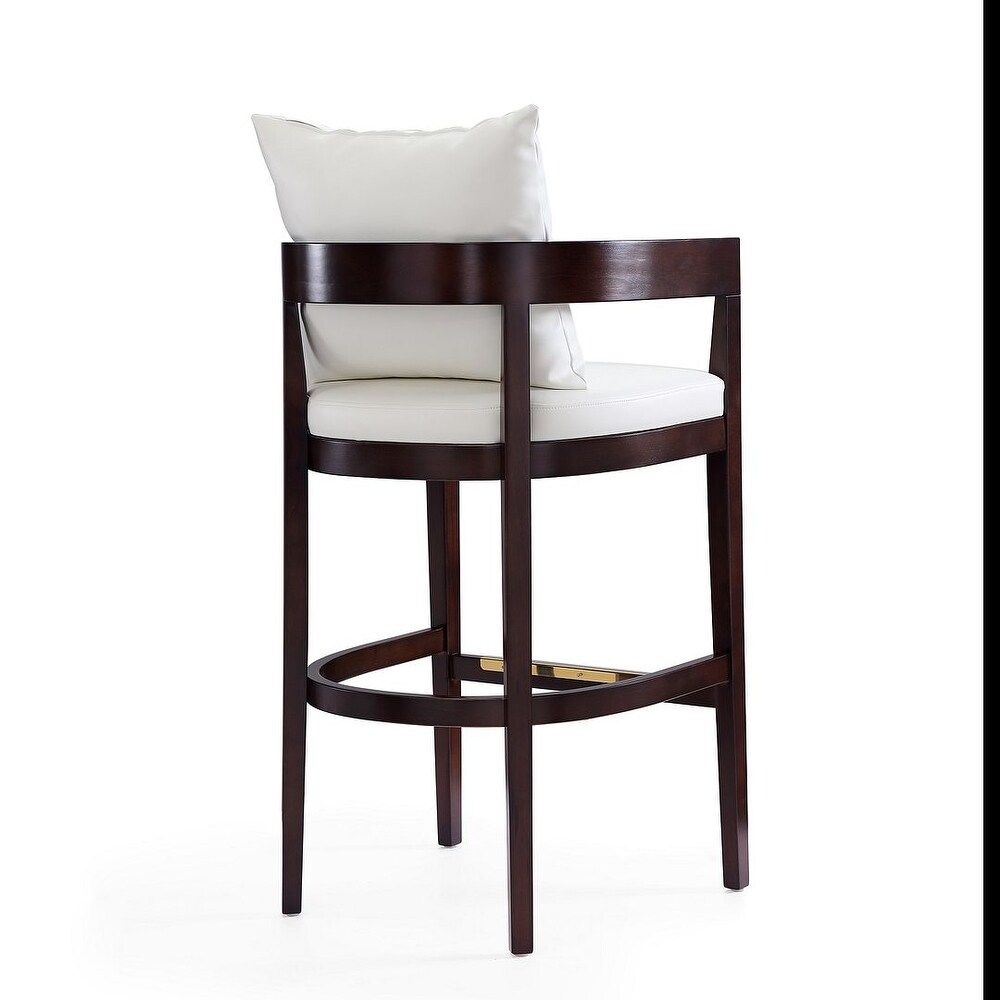 Manhattan Comfort Ritz 38 in. Dark Walnut Beech Wood Barstool (Set of 3)