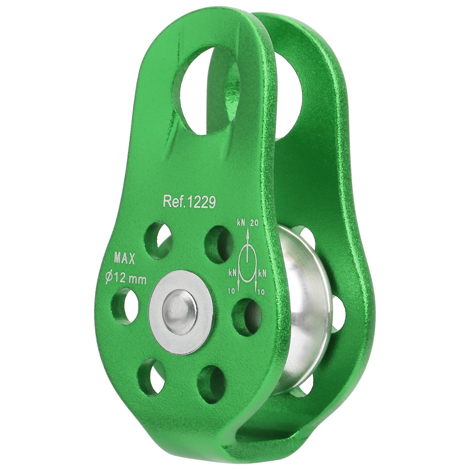 20kn Outdoor Small Climbing Pulley Aluminum Micro Fixed Side Pulleys For Aerial Workgreen