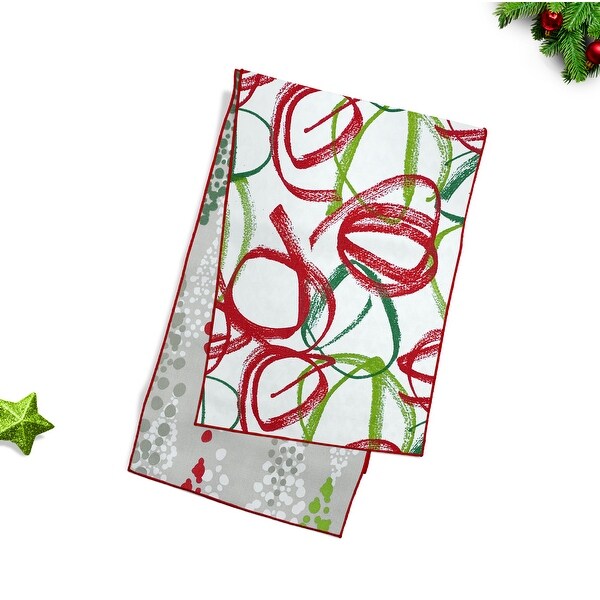 Joita Reversible ANGELO FLOW Green/RIBBONS Green Christmas Table Runner