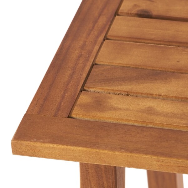 Lucca Outdoor Acacia Wood Side Table by Christopher Knight Home