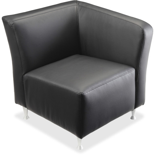 Lorell Fuze Modular Series Black Leather Guest Seating (86919)