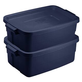 Rubbermaid Roughneck 3 Gal. Rugged Storage Tote Container Blue (6-Pack) RMRT030016-6pack