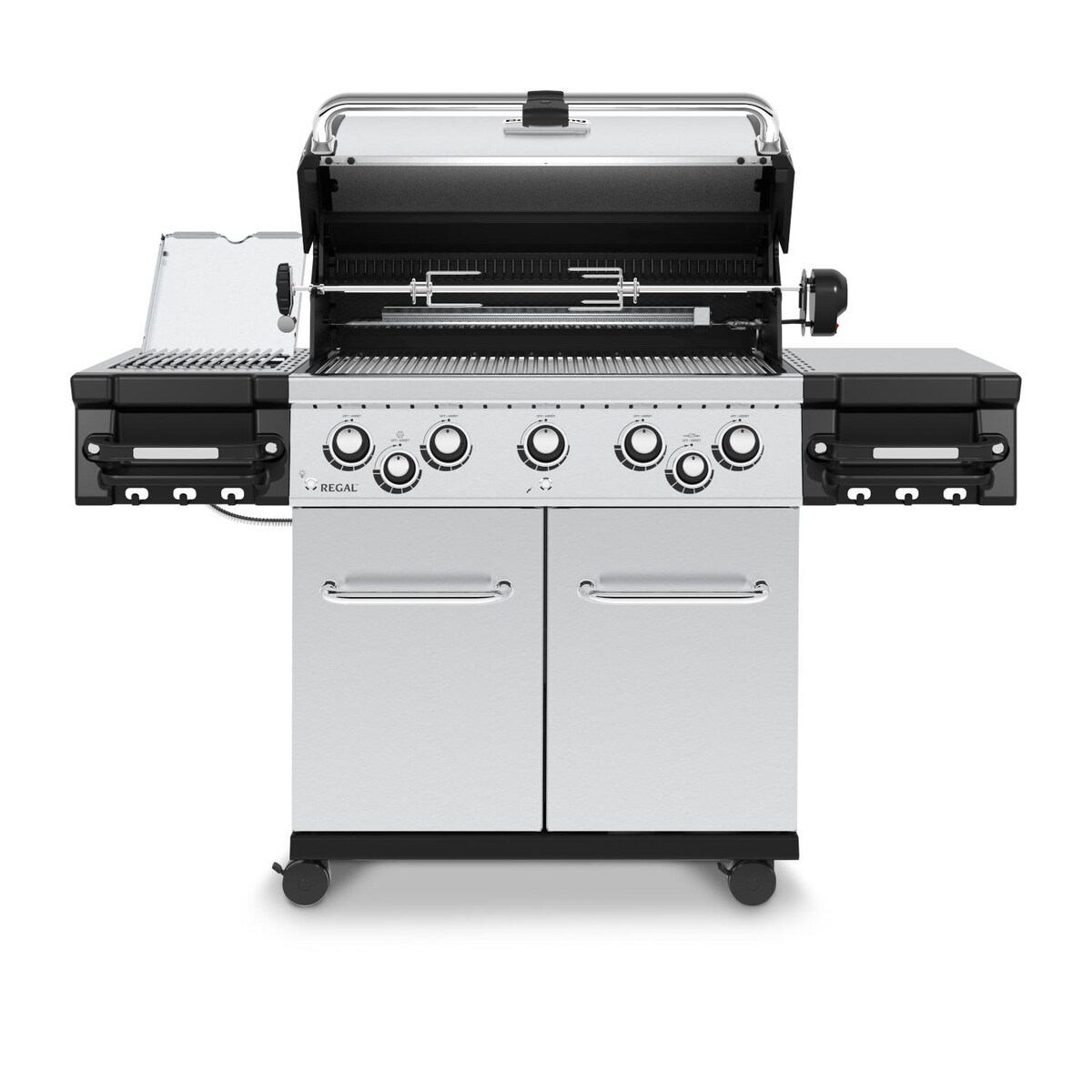 Broil King Regal S 590 PRO IR 5-Burner Propane Gas Grill With Rotisserie and Infrared Side Burner