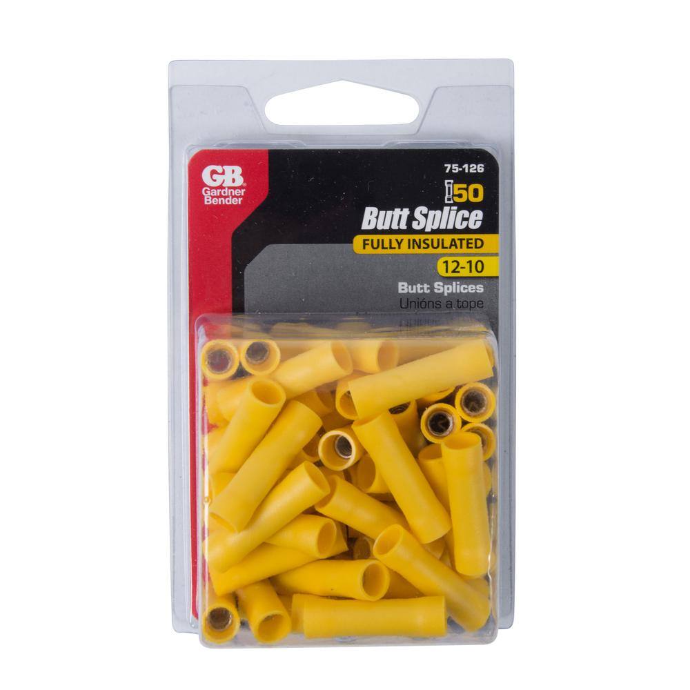 Gardner Bender 12 10 AWG Yellow Butt Splice Wire Connectors (50-Pack) 75-126