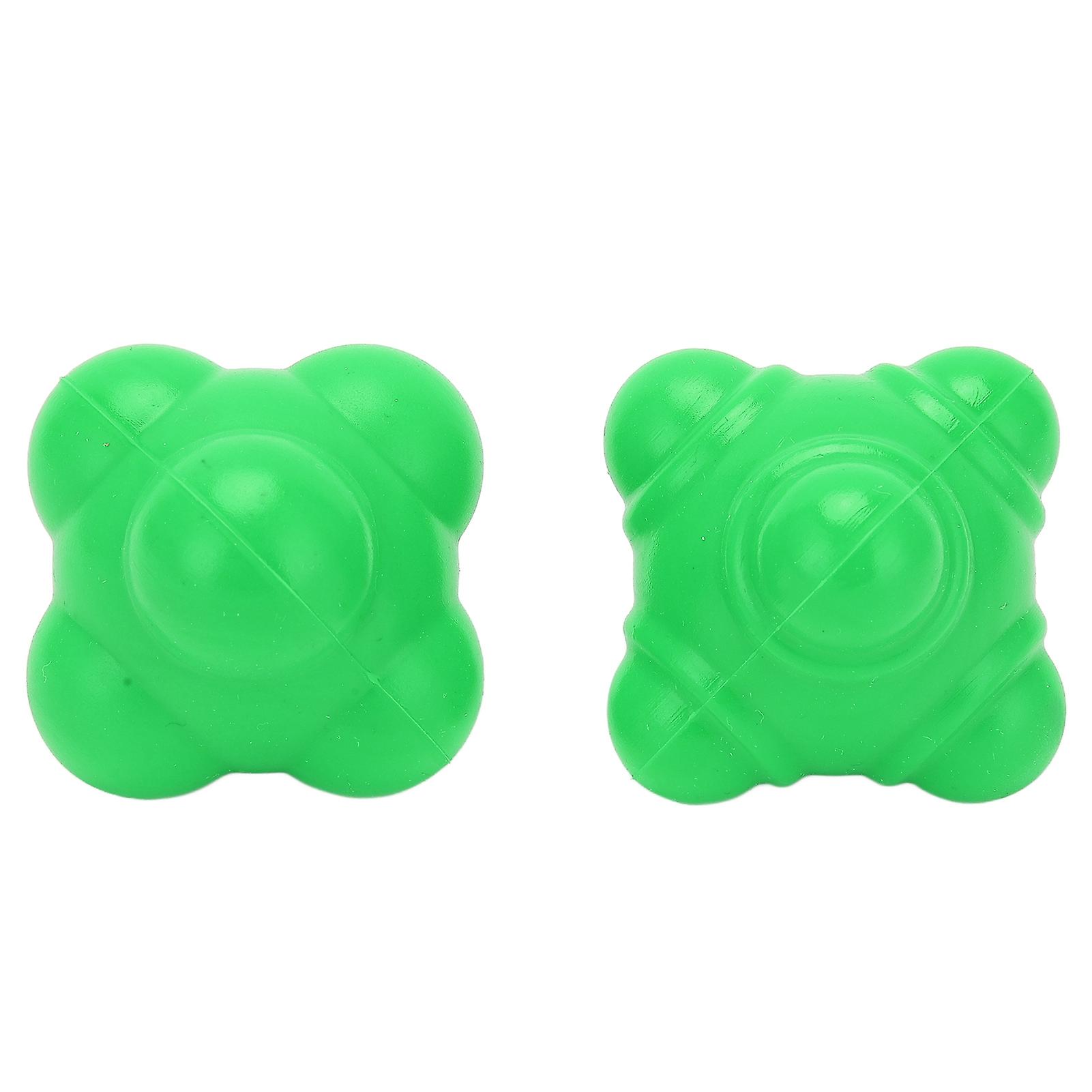 2pcs Rubber Reaction Bounce Balls Irregular Shape Reaction Balls For Coordination Agility Speed Traininggreen