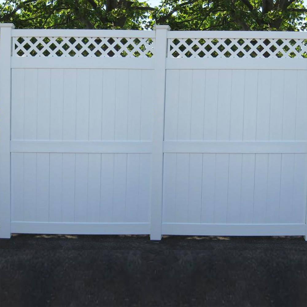 Weatherables 5 in. x 5 in. x 10 ft. White Vinyl Fence End Post LWPT-END-5X120