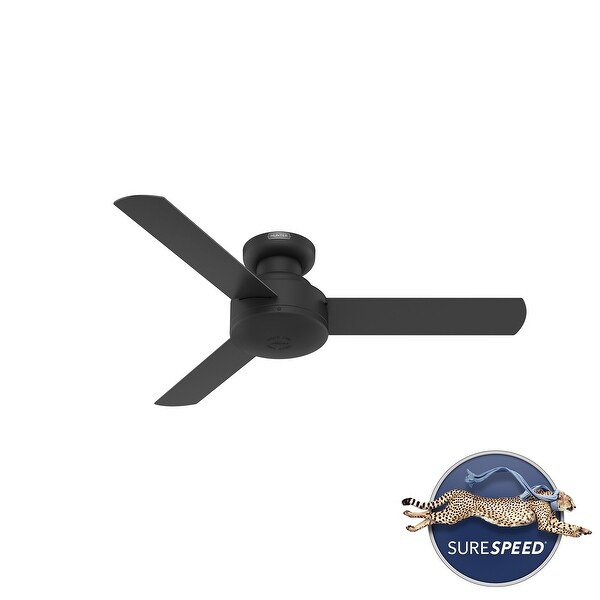 Hunter Presto Flush Mount Ceiling Fan and Wall Control， Contemporary， Industrial， Scandinavian Shopping - The Best Deals on Ceiling Fans | 41105437